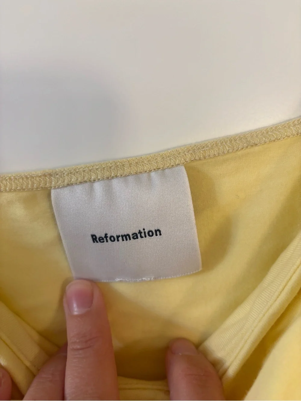 new Reformation Trish layered sweetheart neckline knit tank top in Pineapple - Picture 7 of 11